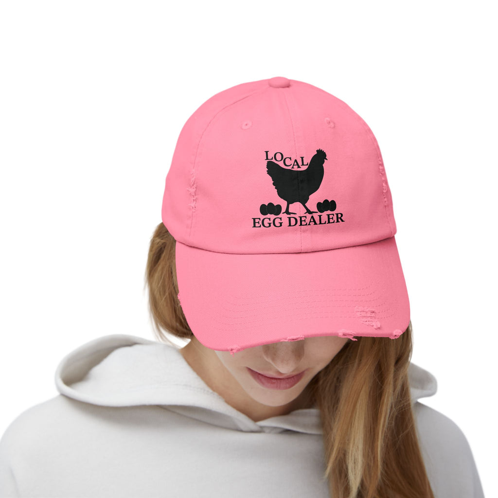 Local Egg Dealer Distressed Baseball Cap – Funny Chicken Hat, Farm Fresh Egg Seller Cap, Backyard Chicken Keeper Hat, Homestead Humor Gift
