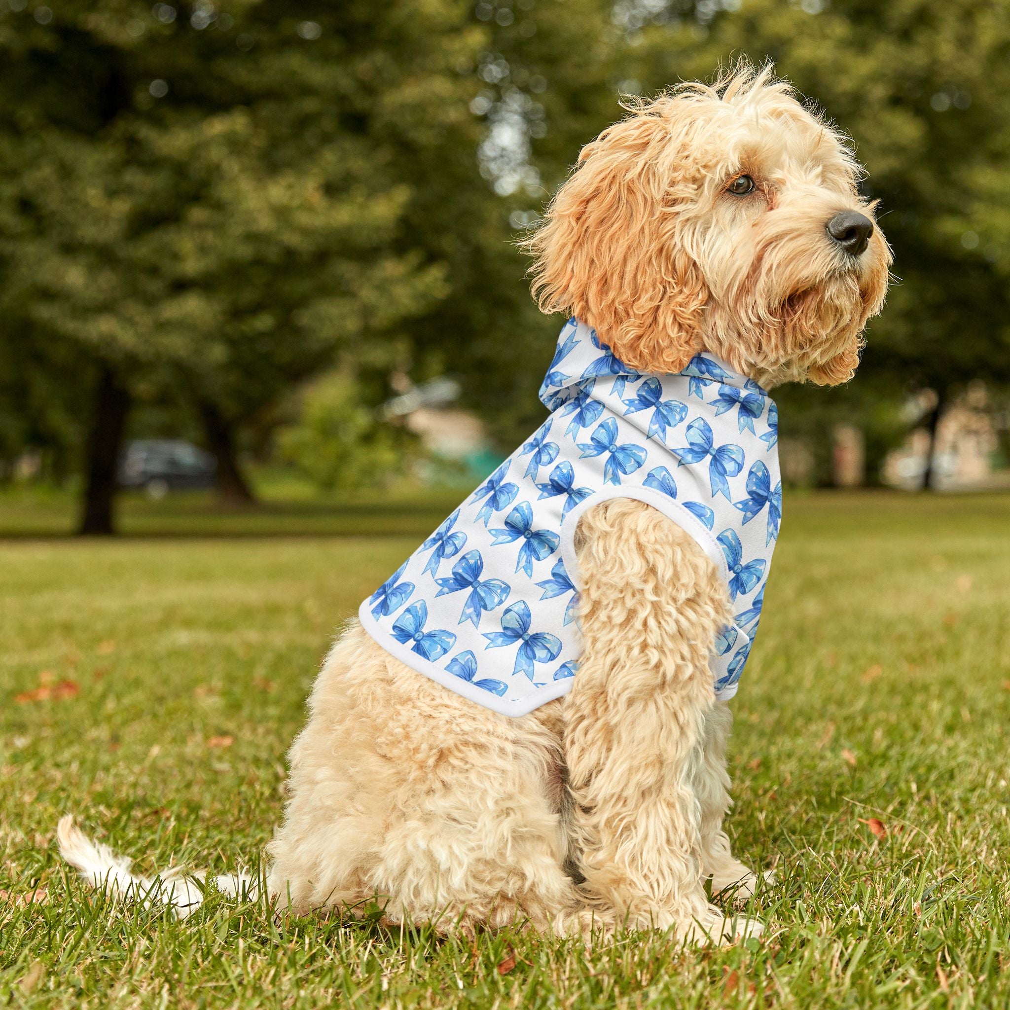 Coquette Bows Cute Pet Hoodie - Adorable Puppy Sweater, Small Dog Outfit, Furry Friend Gift, Pet Apparel, Animal Lover Present