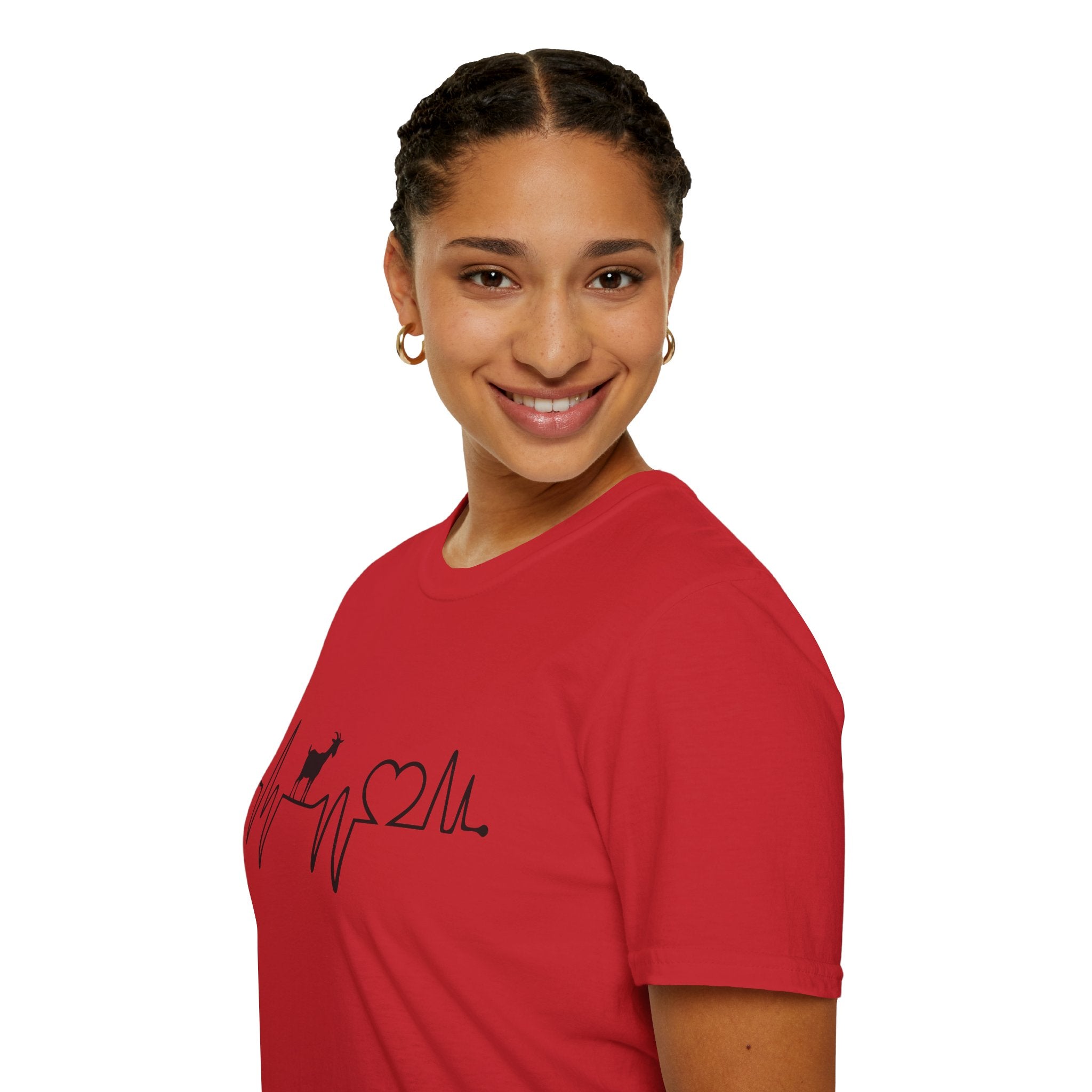 Goat Heartbeat Unisex T-Shirt | Minimalist Goat Lover ECG Farm Life Tee