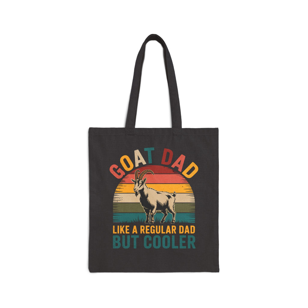Goat Dad Canvas Tote Bag – Like a Regular Dad But Cooler, Funny Goat Dad Market Bag, Farm Dad Reusable Tote