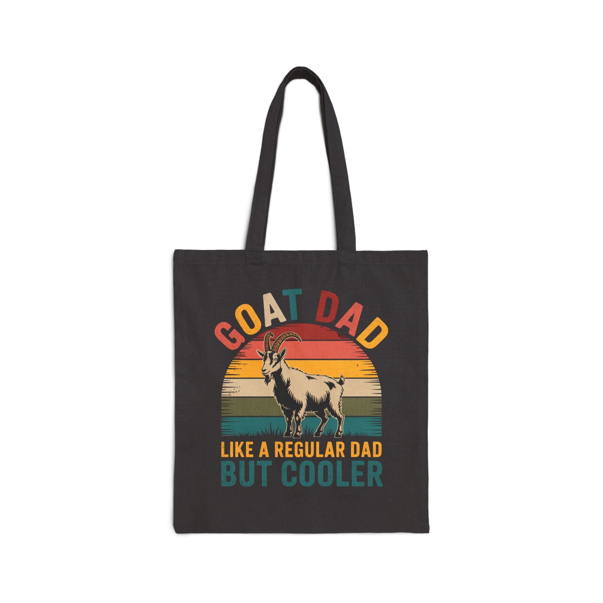 Goat Dad Canvas Tote Bag – Like a Regular Dad But Cooler, Funny Goat Dad Market Bag, Farm Dad Reusable Tote