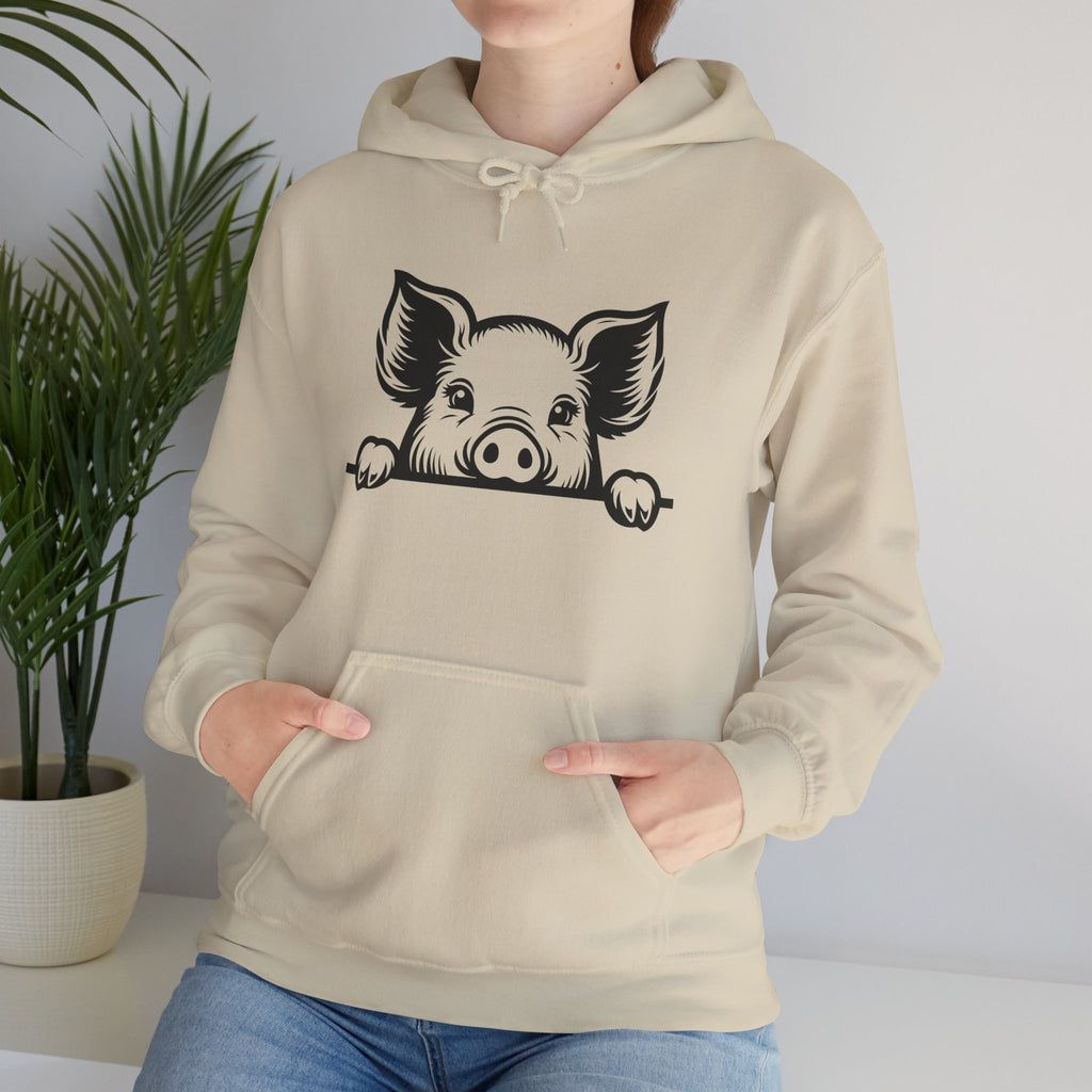 Peeking Pig Hoodie – Cute Pig Pullover Sweatshirt, Pig Lover Hoodie, Farm Life Hoodie, Mini Pig Apparel, Homestead Hoodie, Farm Animal Hoodie, Country Living Unisex Hoodie