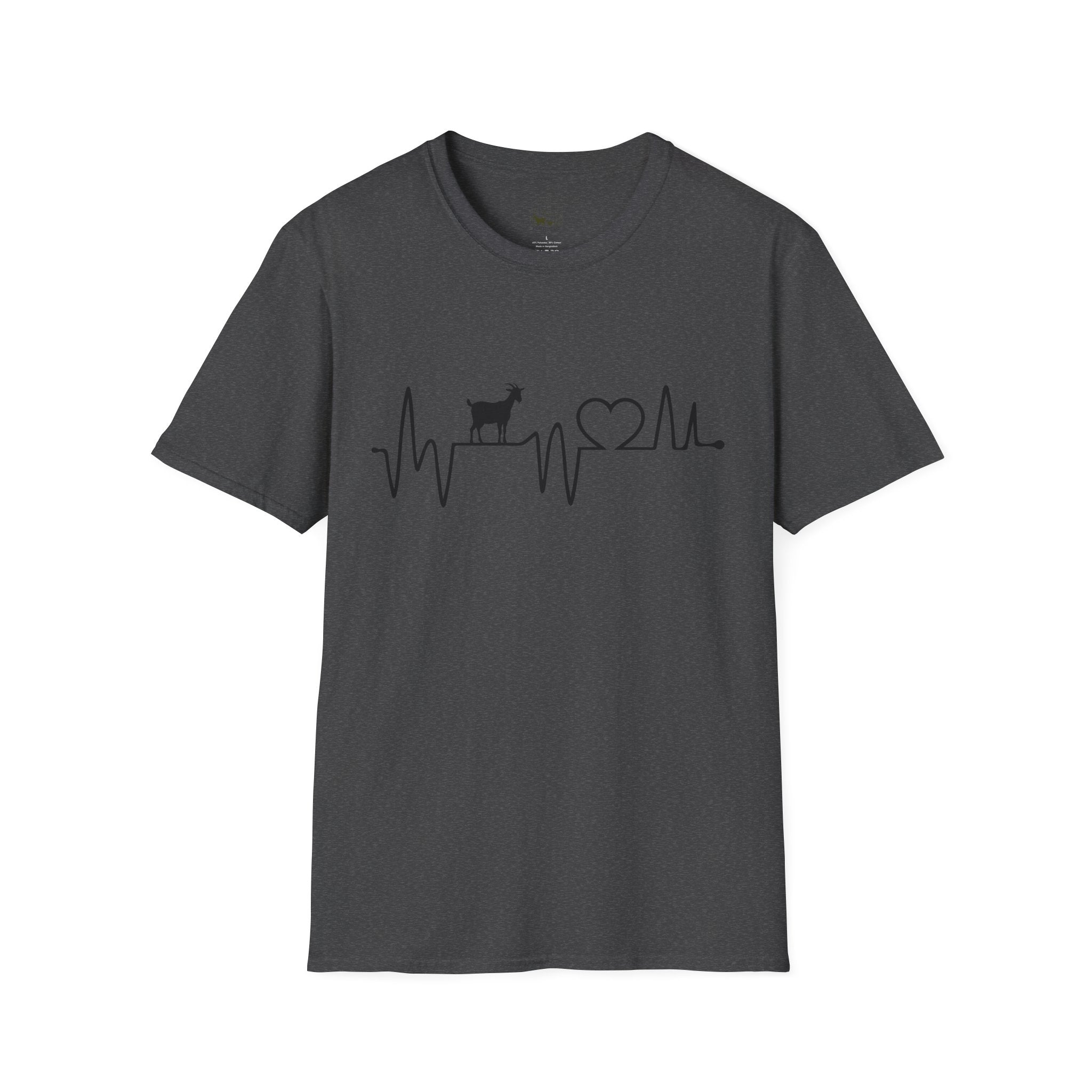 Goat Heartbeat Unisex T-Shirt | Minimalist Goat Lover ECG Farm Life Tee