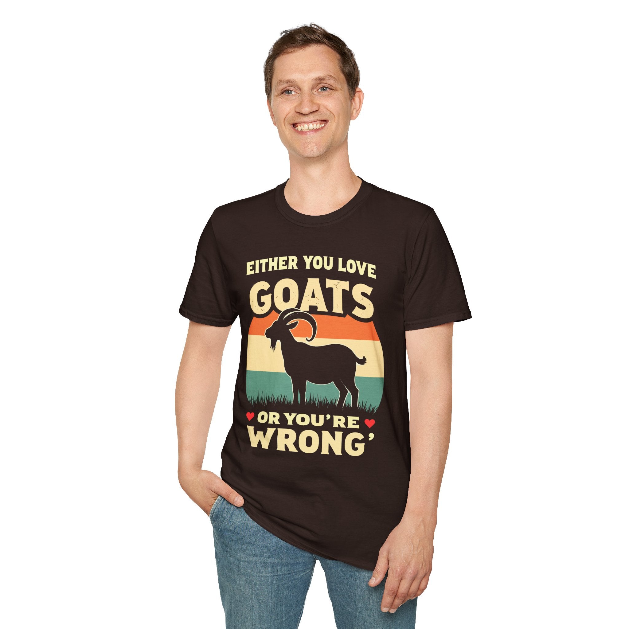 Either You Love Goats Or You’re Wrong Vintage Goat Lover Unisex T-Shirt | Funny Farm Life Tee