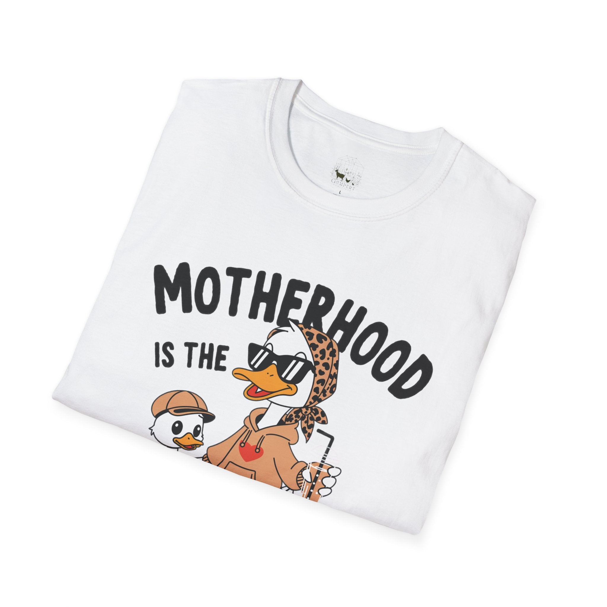 Motherhood Is the Realest Hood Funny Duck Mom Unisex T-Shirt | Farm Mom Graphic Tee