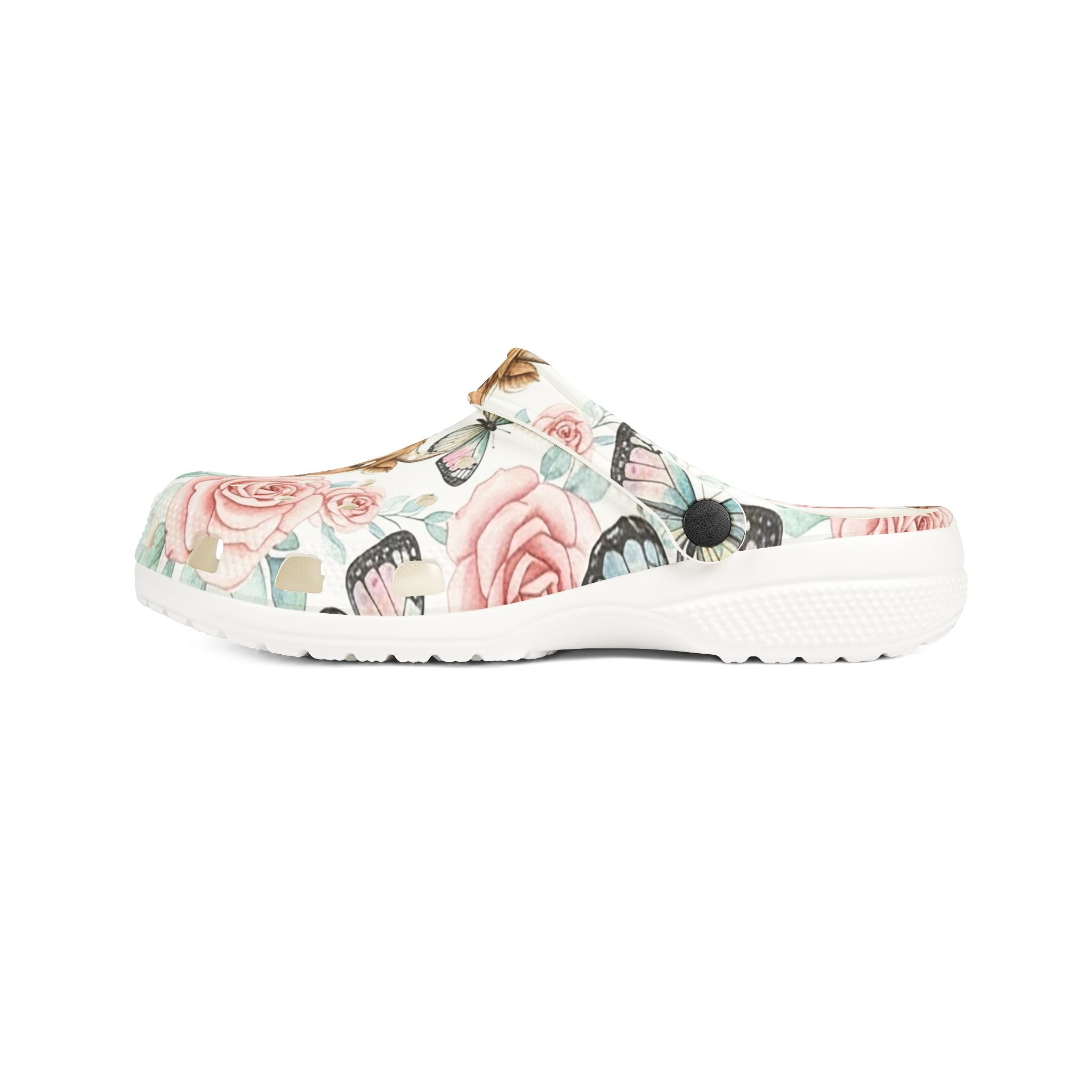 Highland Cow Cottagecore Clogs – Floral Butterfly Farm Shoes, Cozy Farm Life EVA Slip-On Clogs