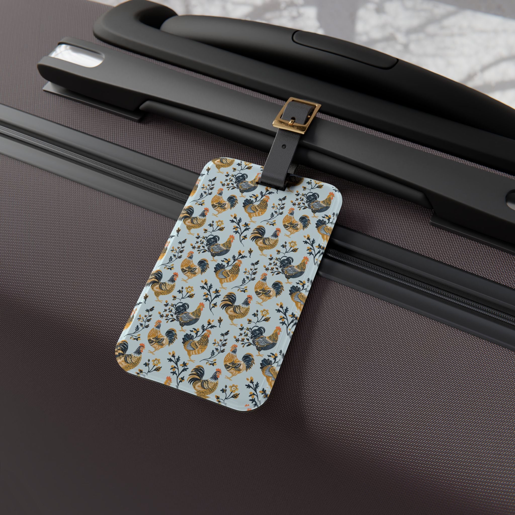 Farmhouse Chicken Luggage Tag | Rooster Travel Accessory | Rustic Poultry Suitcase Tag | Cottagecore Chicken Bag Identifier | Gumpert Homestead