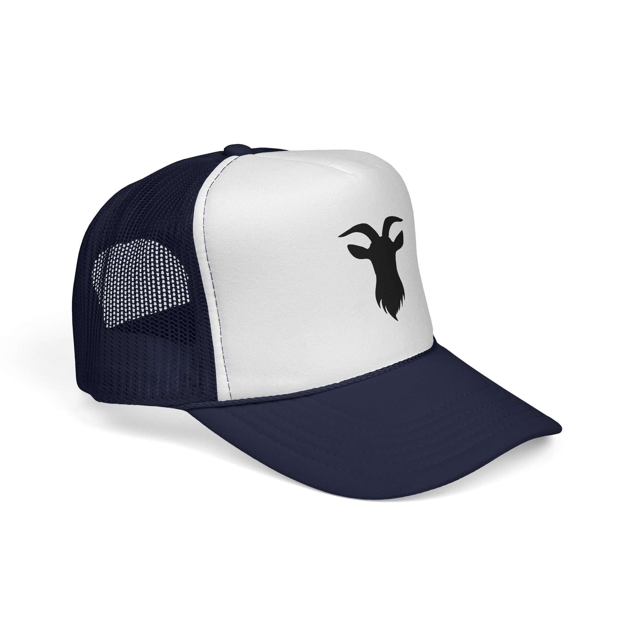Goat Silhouette Trucker Hat – Farm Goat Hat, Homestead Goat Keeper Cap, Minimalist Farm Life Snapback