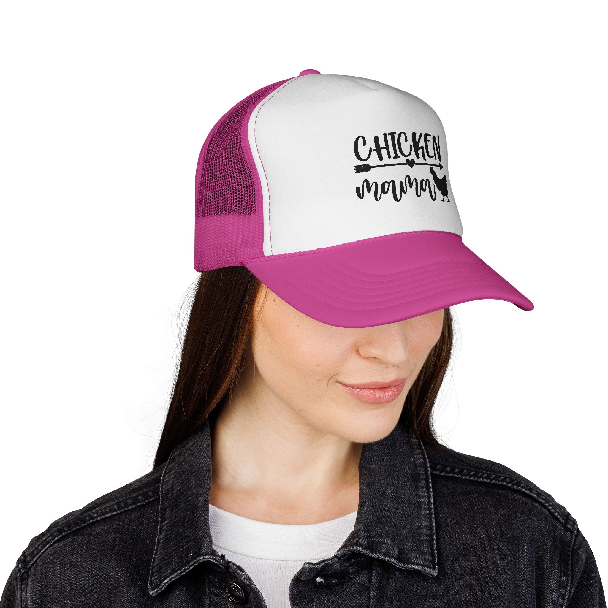 Chicken Mama Trucker Hat – Farm Mom Hat, Backyard Chicken Keeper Cap, Funny Homestead Poultry Hat