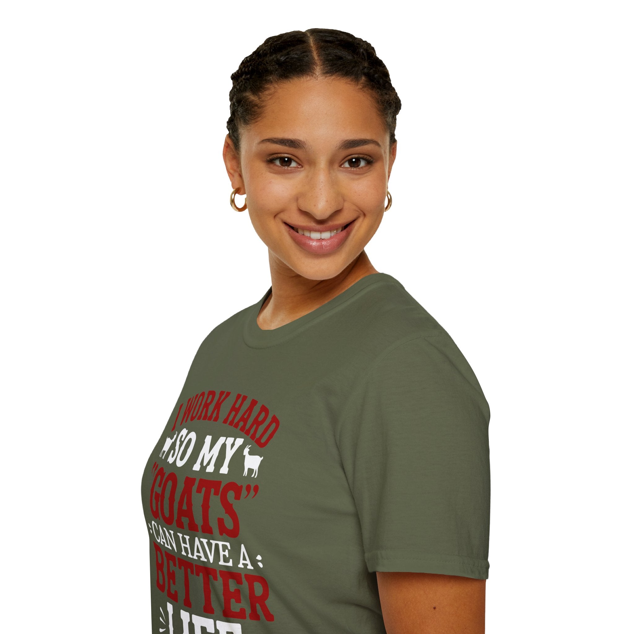 I Work Hard So My Goats Can Have a Better Life Funny Unisex T-Shirt | Goat Lover Farm Life Tee