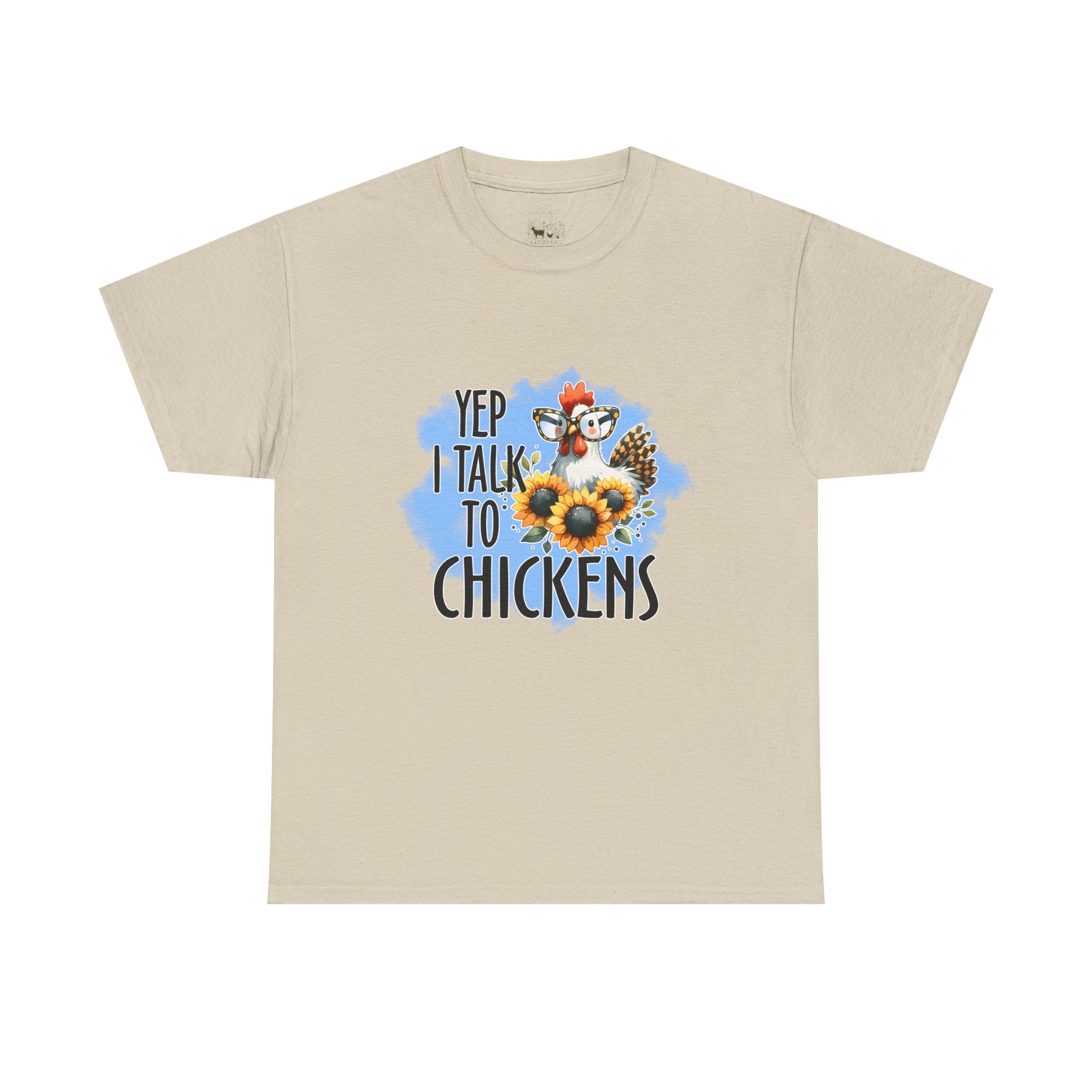Yep I Talk to Chickens T-Shirt – Funny Chicken Mom Tee, Sunflower Chicken Shirt, Farmhouse Homestead Apparel