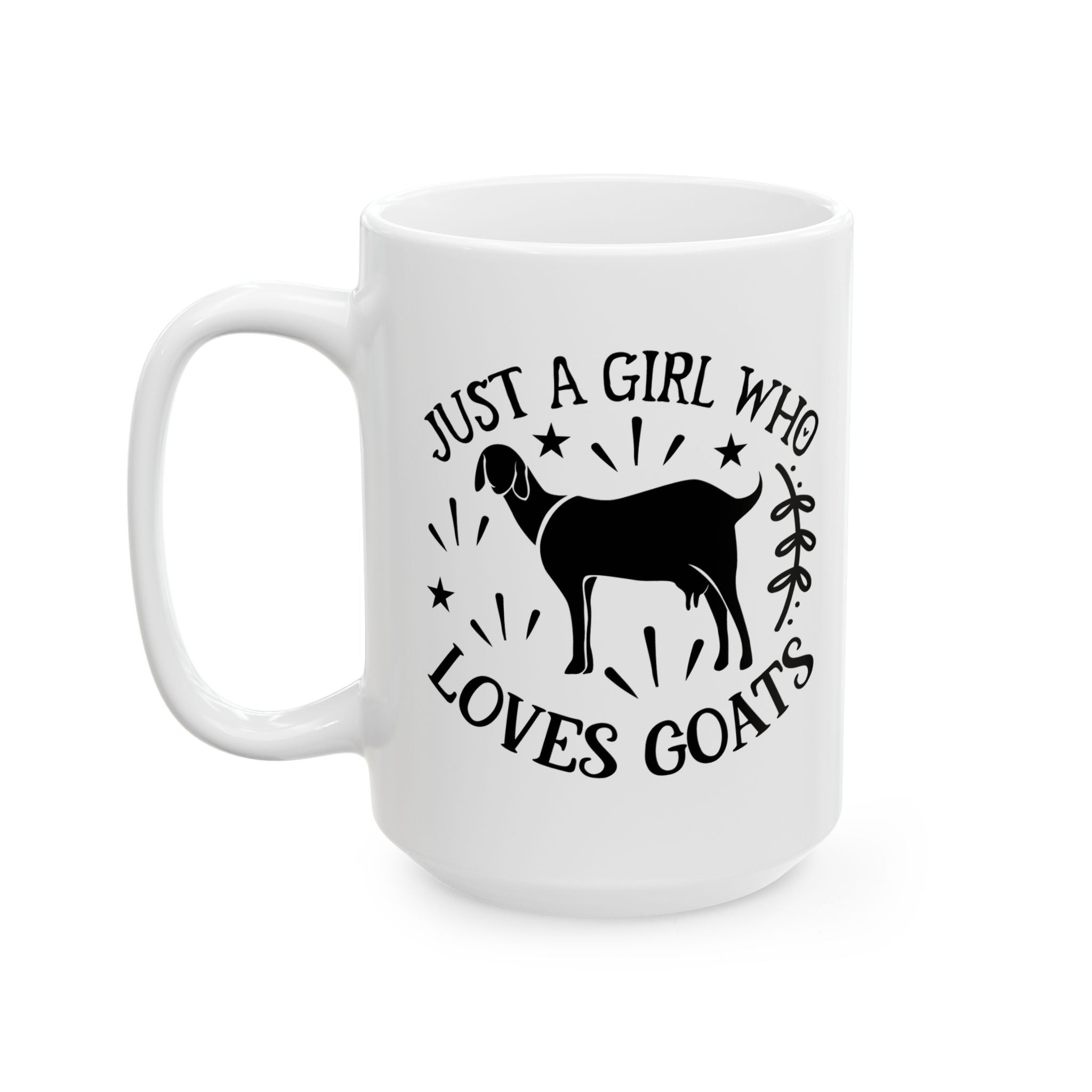 Just a Girl Who Loves Goats Mug | Farmhouse Goat Lover Coffee Cup | Homestead Ceramic Mug