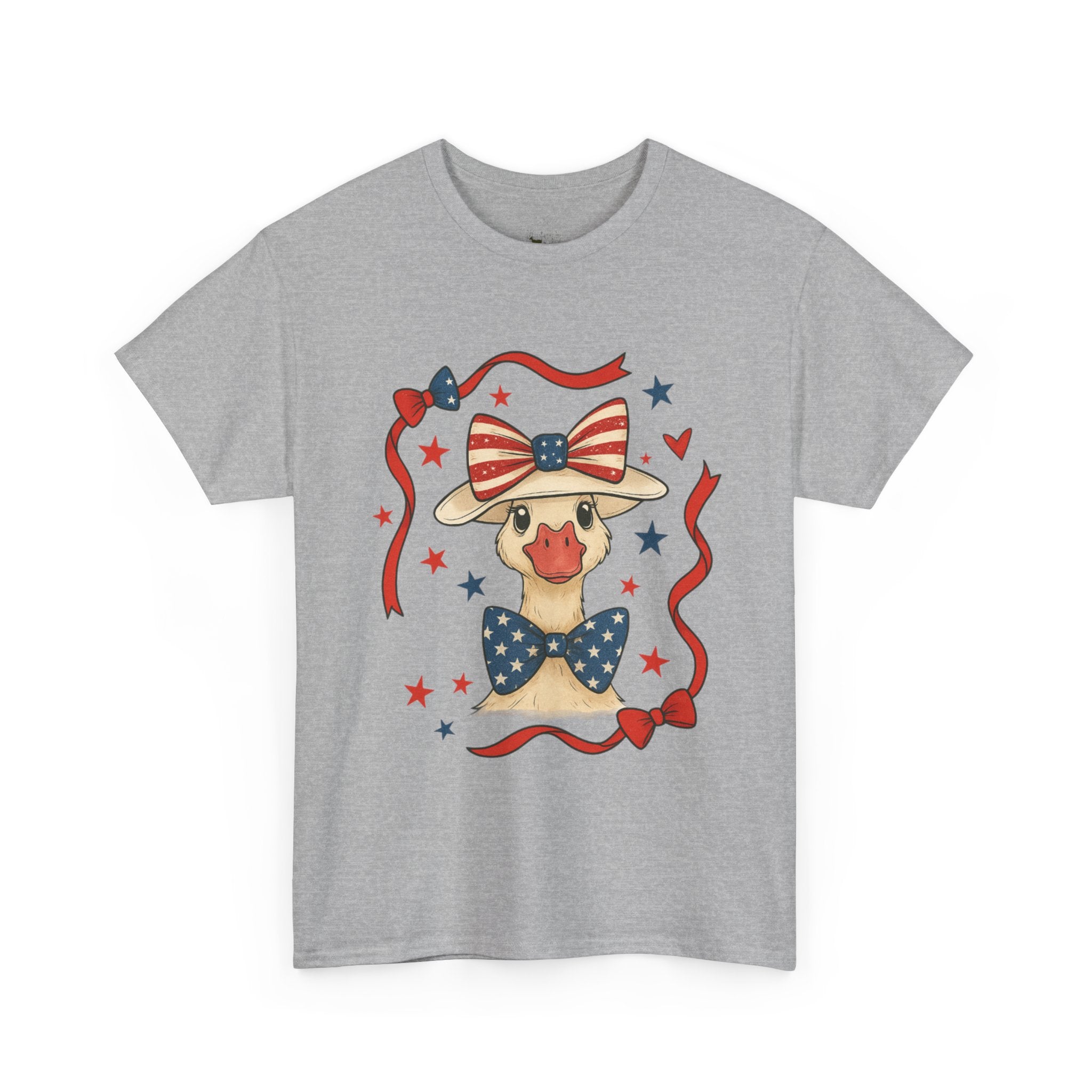 4th of July Goose T-Shirt | Patriotic Farm Goose Graphic Tee | Americana Country Shirt | Red White Blue Farm Animal Shirt | Homestead Summer Apparel