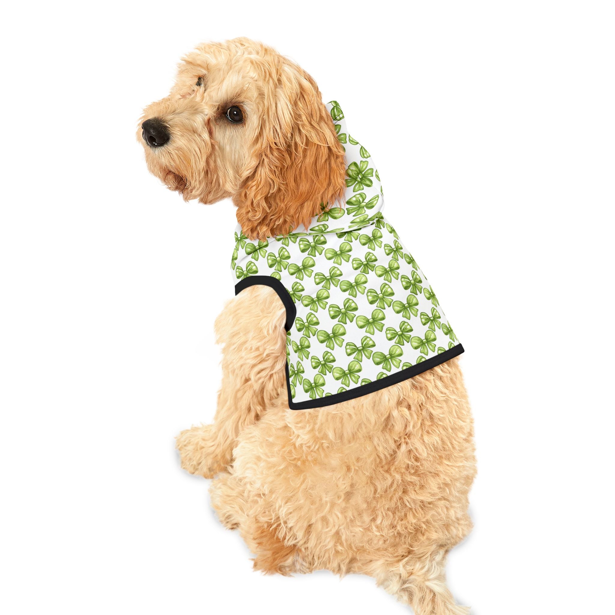 Lime Coquette Bows Cute Pet Hoodie - Adorable Puppy Sweater, Small Dog Outfit, Furry Friend Gift, Pet Apparel, Animal Lover Present