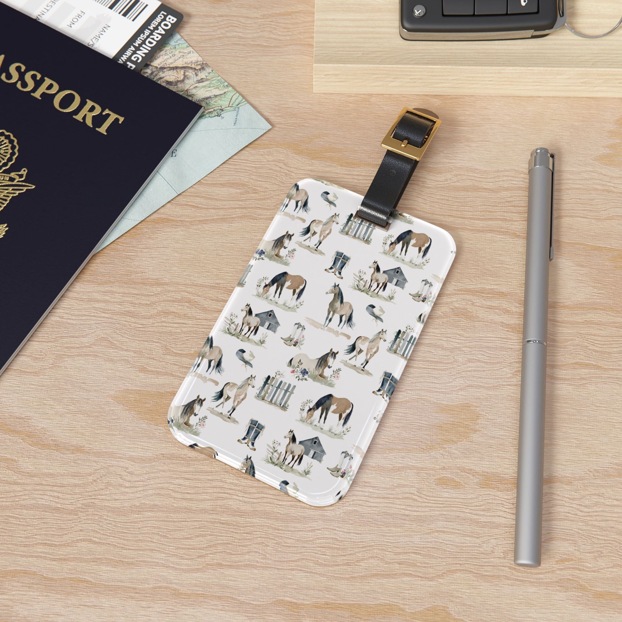 Equestrian Luggage Tag | Farmhouse Horse Travel Accessory | Rustic Horse Suitcase Tag | Western Travel Bag Identifier | Gumpert Homestead