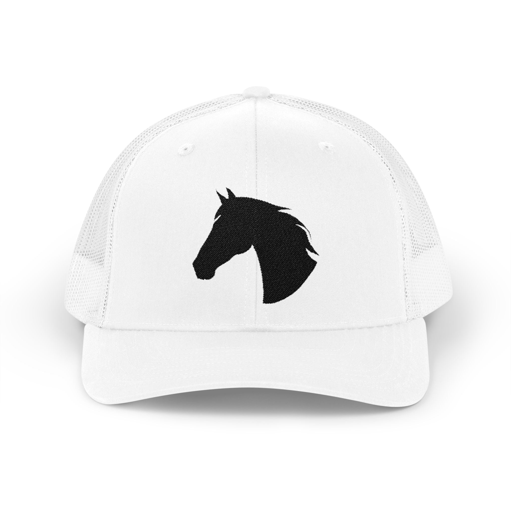 Horse Head Trucker Hat | Western Horse Silhouette Mesh Snapback Cap | Equestrian Ranch Hat | Rustic Farm Life Cowboy Cowgirl Horse Lover Hat