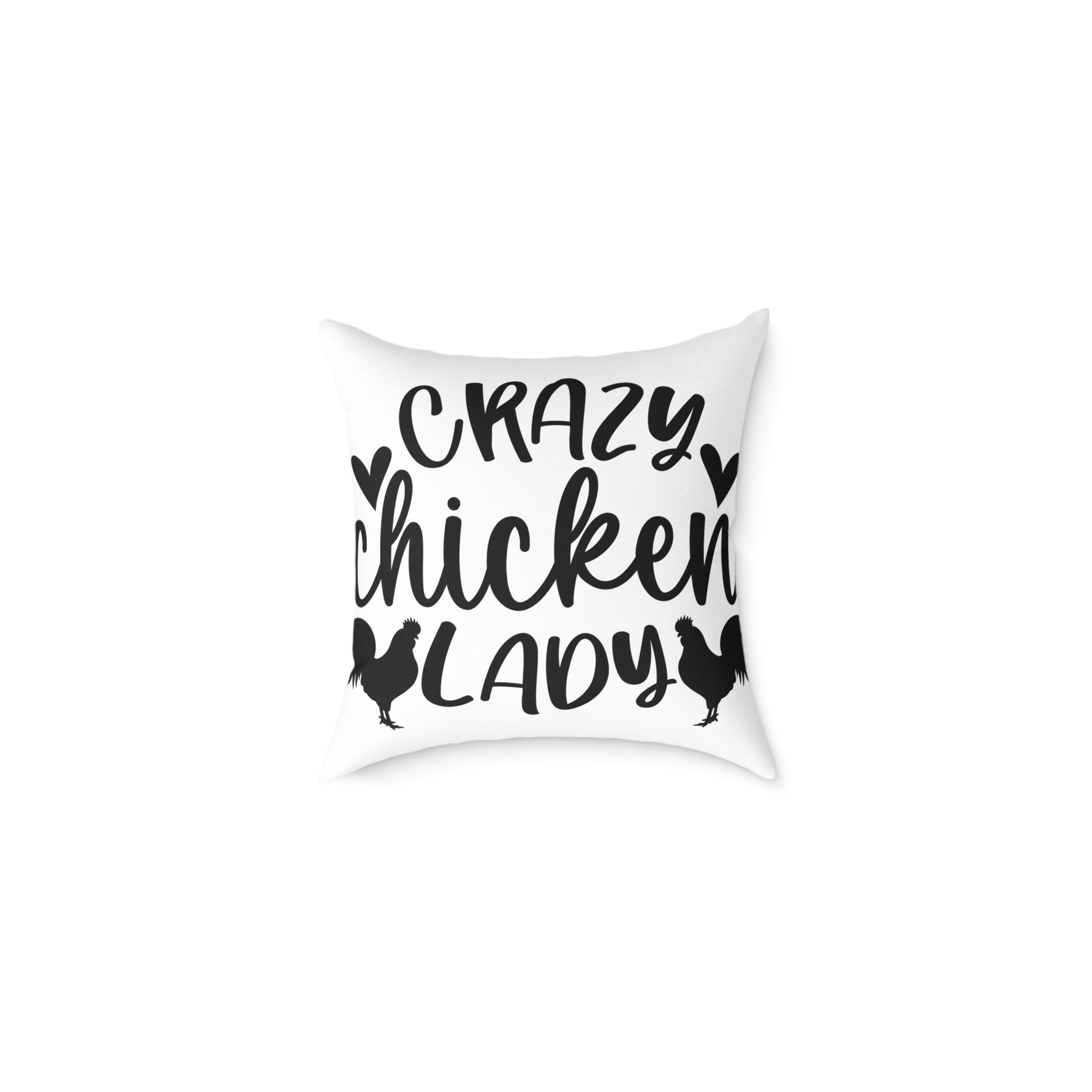 Crazy Chicken Lady Throw Pillow – Farmhouse Chicken Decor Cushion, Funny Homestead Accent Pillow, Country Cottage Home Decor