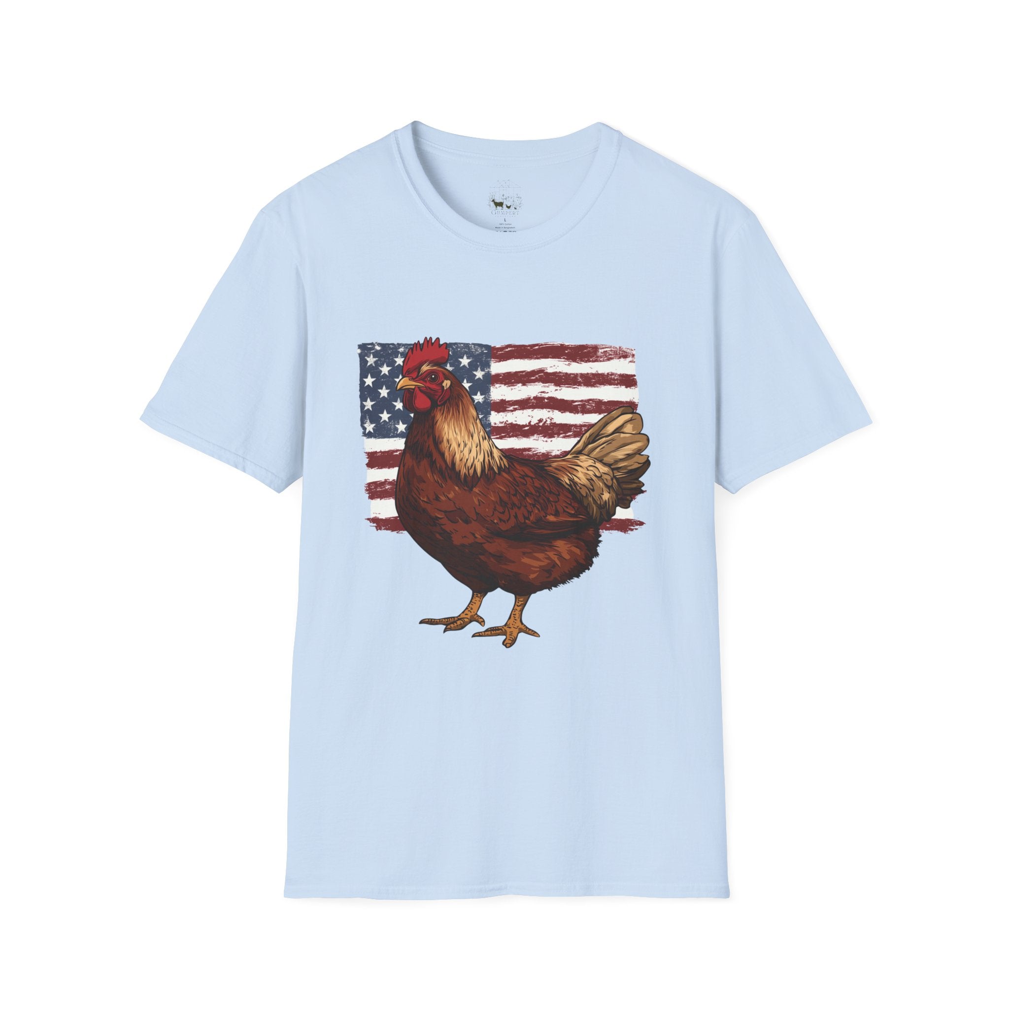 American Flag Chickens T-Shirt – American Flag Hen Shirt, Farm Life Tee, 4th of July Chicken Shirt, Backyard Chicken Keeper Gift, Homestead Farm Apparel