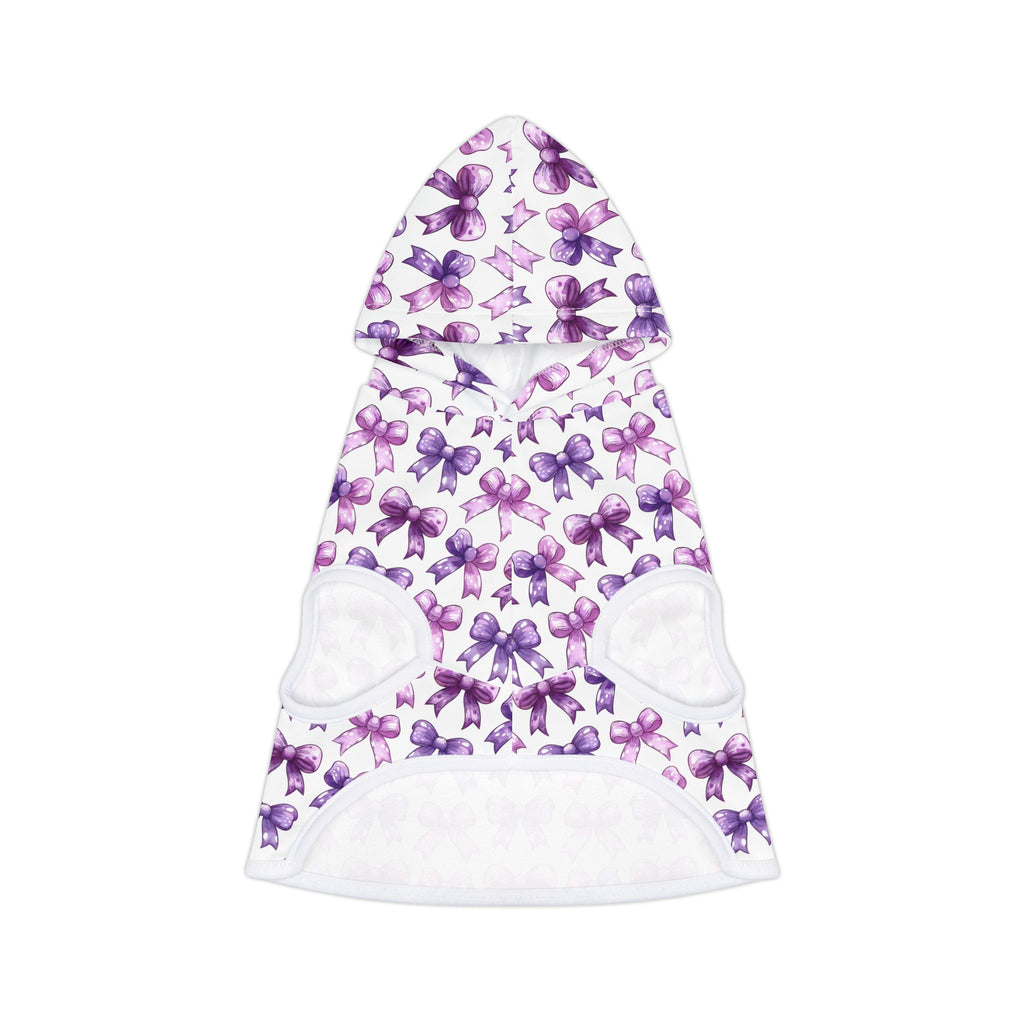 Purple Coquette Bows Cute Pet Hoodie - Adorable Puppy Sweater, Small Dog Outfit, Furry Friend Gift, Pet Apparel, Animal Lover Present