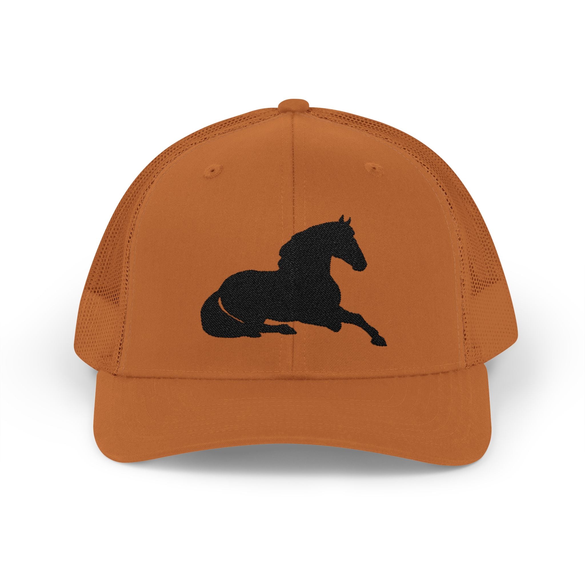 Resting Horse Trucker Hat | Laying Horse Silhouette Mesh Snapback Cap | Western Ranch Horse Lover Hat | Rustic Farm Life Cowboy Cowgirl Cap