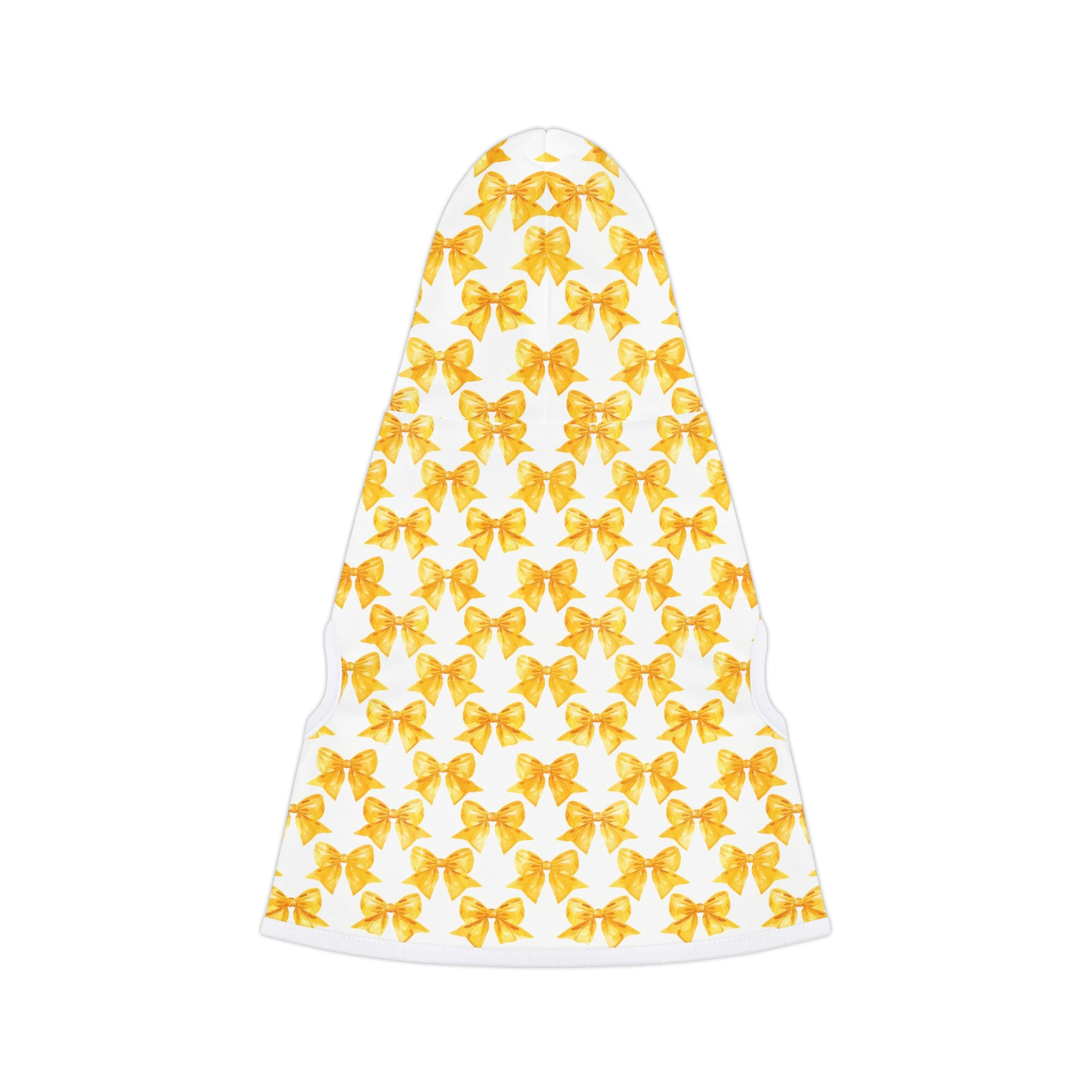 Yellow Coquette Bows Cute Pet Hoodie - Adorable Puppy Sweater, Small Dog Outfit, Furry Friend Gift, Pet Apparel, Animal Lover Present