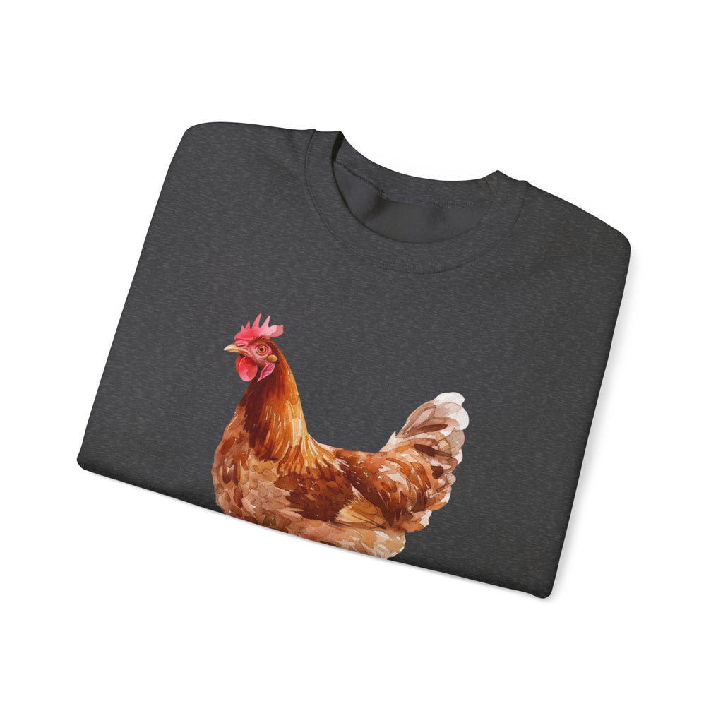 Rhode Island Red Hen Sweatshirt – Farmhouse Chicken Crewneck, Heritage Chicken Homestead Pullover, Unisex Gildan 18000