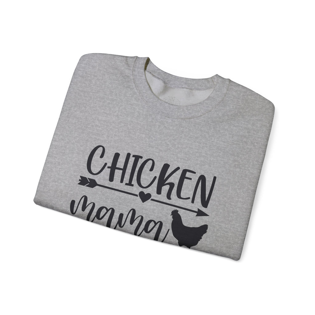 Chicken Mama Sweatshirt – Farmhouse Chicken Mom Crewneck, Rustic Homestead Pullover, Unisex Gildan 18000
