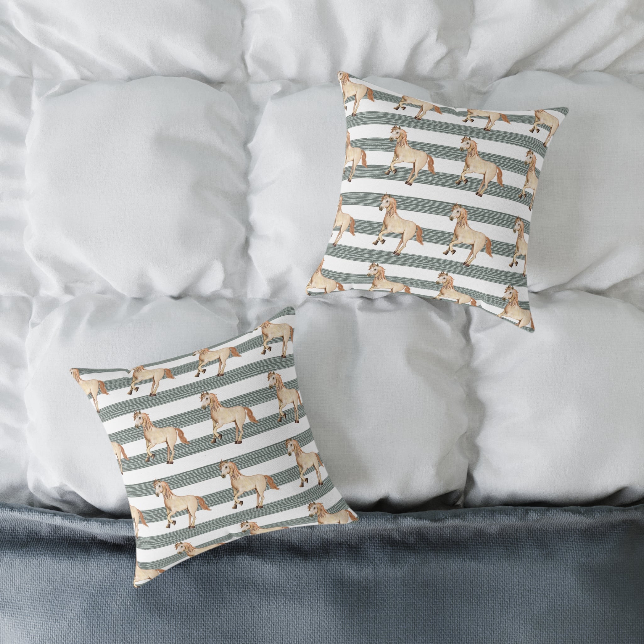 Horse Throw Pillow | Farmhouse Horse Accent Pillow | Rustic Equestrian Decor Cushion | Cottagecore Horse Home Decor | Gumpert Homestead