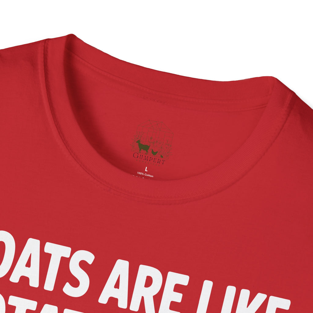 “Goats Are Like Potato Chips – You Can’t Have Just One” Funny Goat Lover Unisex T-Shirt | Farm Life Goat Tee