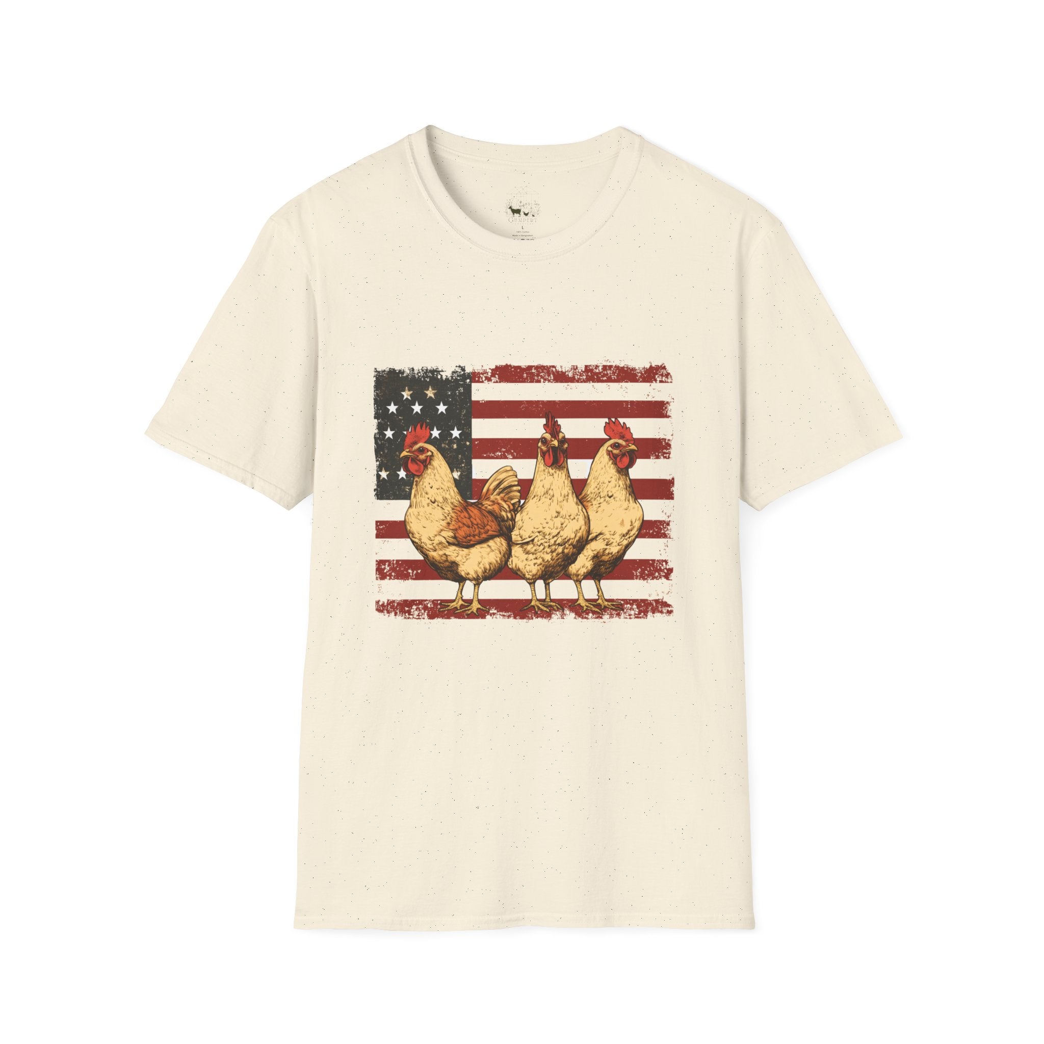 American Flag Chickens T-Shirt – American Flag Hen Shirt, Farm Life Tee, 4th of July Chicken Shirt, Backyard Chicken Keeper Gift, Homestead Farm Apparel