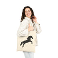 Rearing Horse Silhouette Canvas Tote Bag | Equestrian Farm Tote | Minimalist Horse Lover Market Bag | Rustic Farmhouse Country Tote