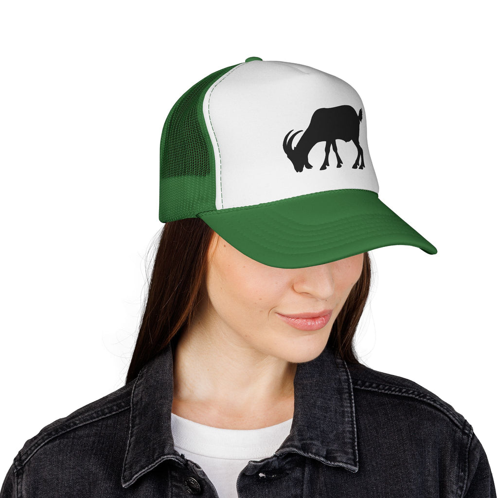 Goat Silhouette Trucker Hat – Farm Goat Hat, Homestead Goat Keeper Cap, Minimalist Farm Life Snapback