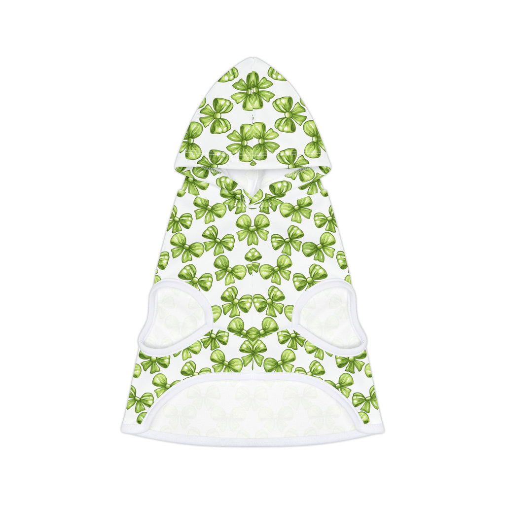 Lime Coquette Bows Cute Pet Hoodie - Adorable Puppy Sweater, Small Dog Outfit, Furry Friend Gift, Pet Apparel, Animal Lover Present
