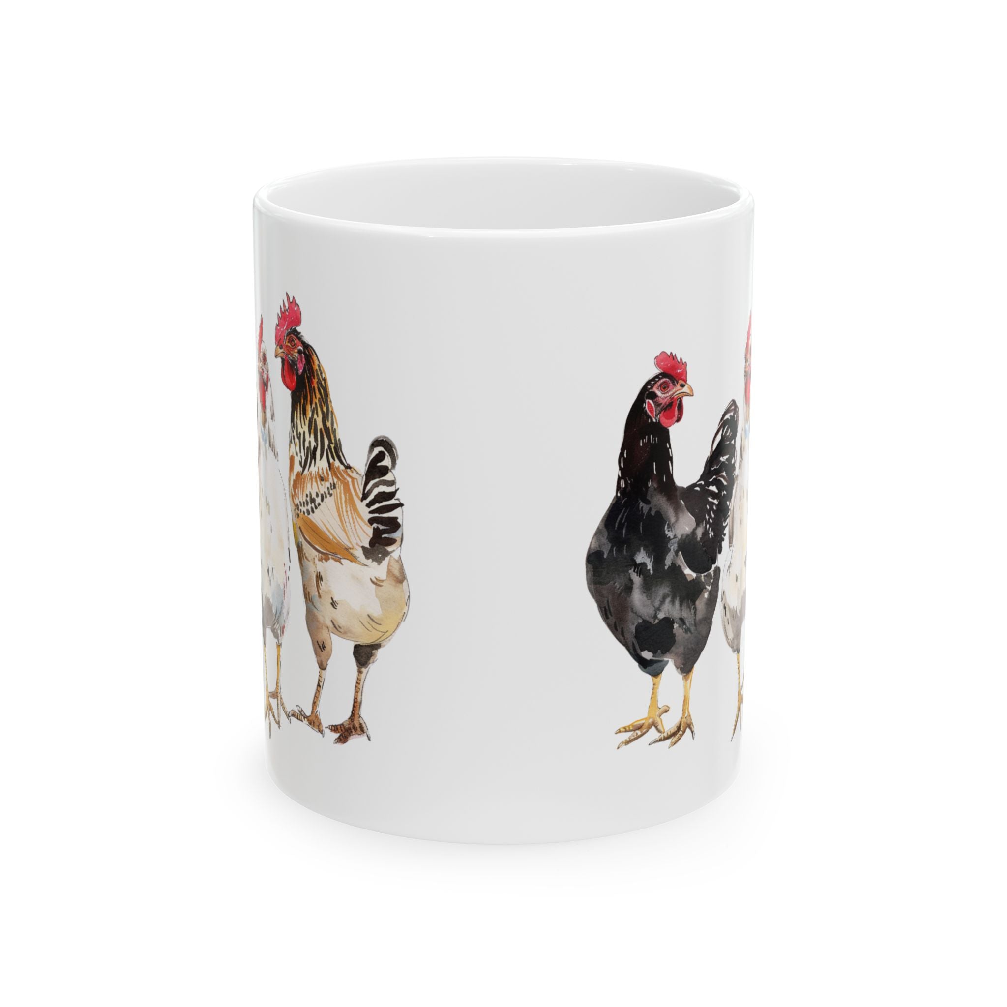 Chicken Flock Ceramic Mug – Backyard Chicken Coffee Cup, Farm Homestead Mug, Chicken Lover Gift (11oz, 15oz)