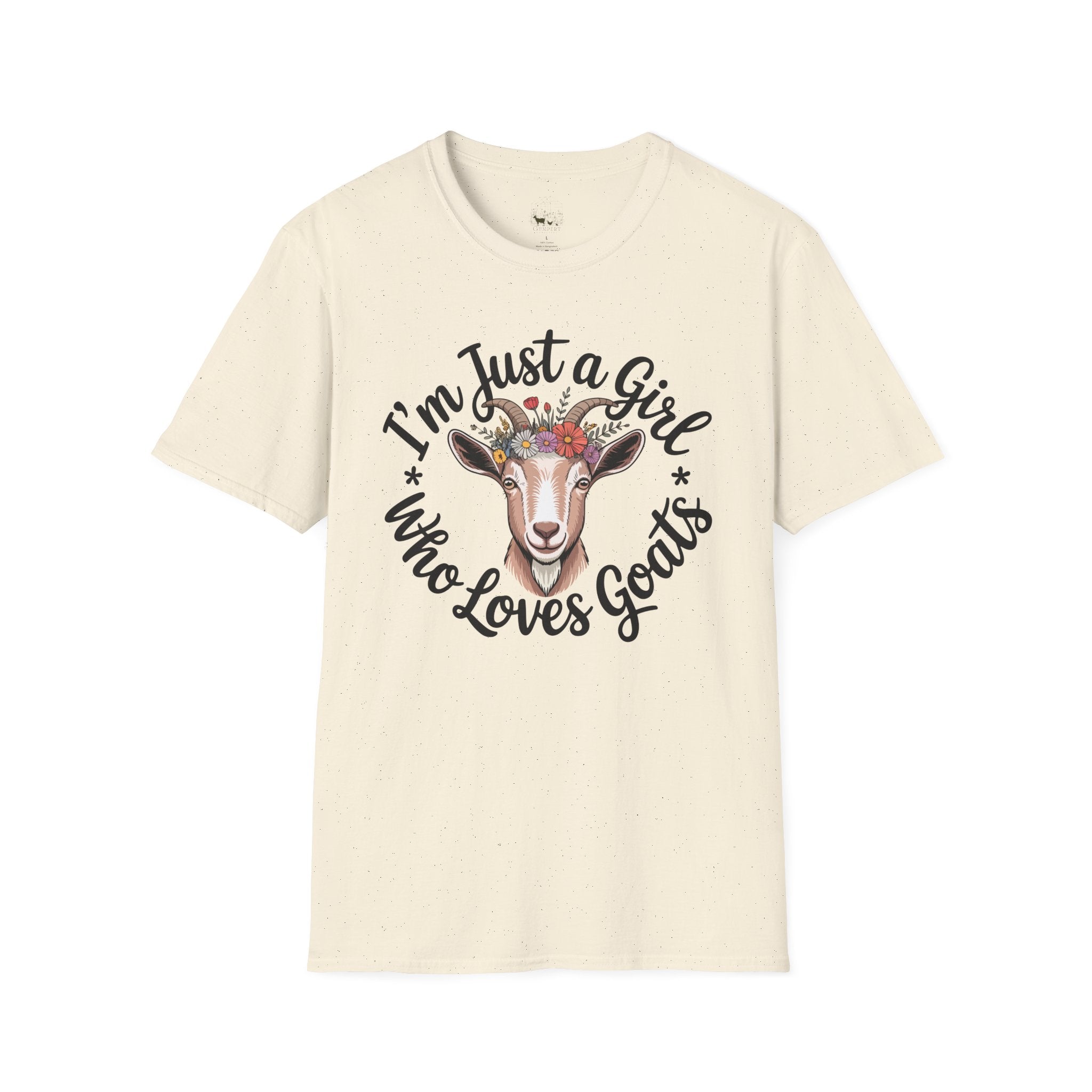 I’m Just a Girl Who Loves Goats Floral Unisex T-Shirt | Cute Goat Lover Farm Life Tee