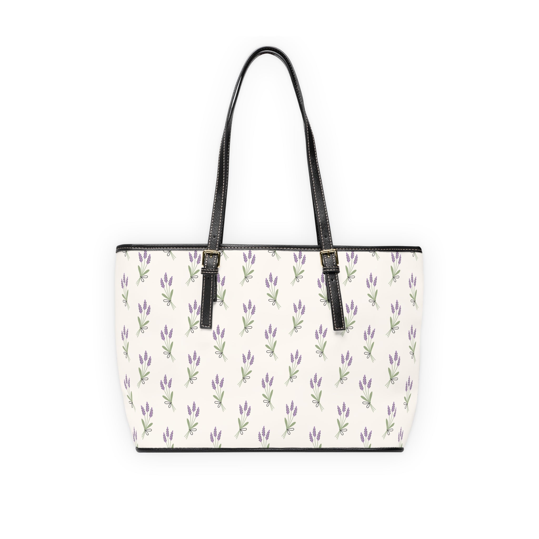 Lavender Floral Shoulder Bag | Cottagecore Farmhouse Tote Purse | Floral Market Bag | Homestead Everyday Handbag | Country Style PU Leather Bag