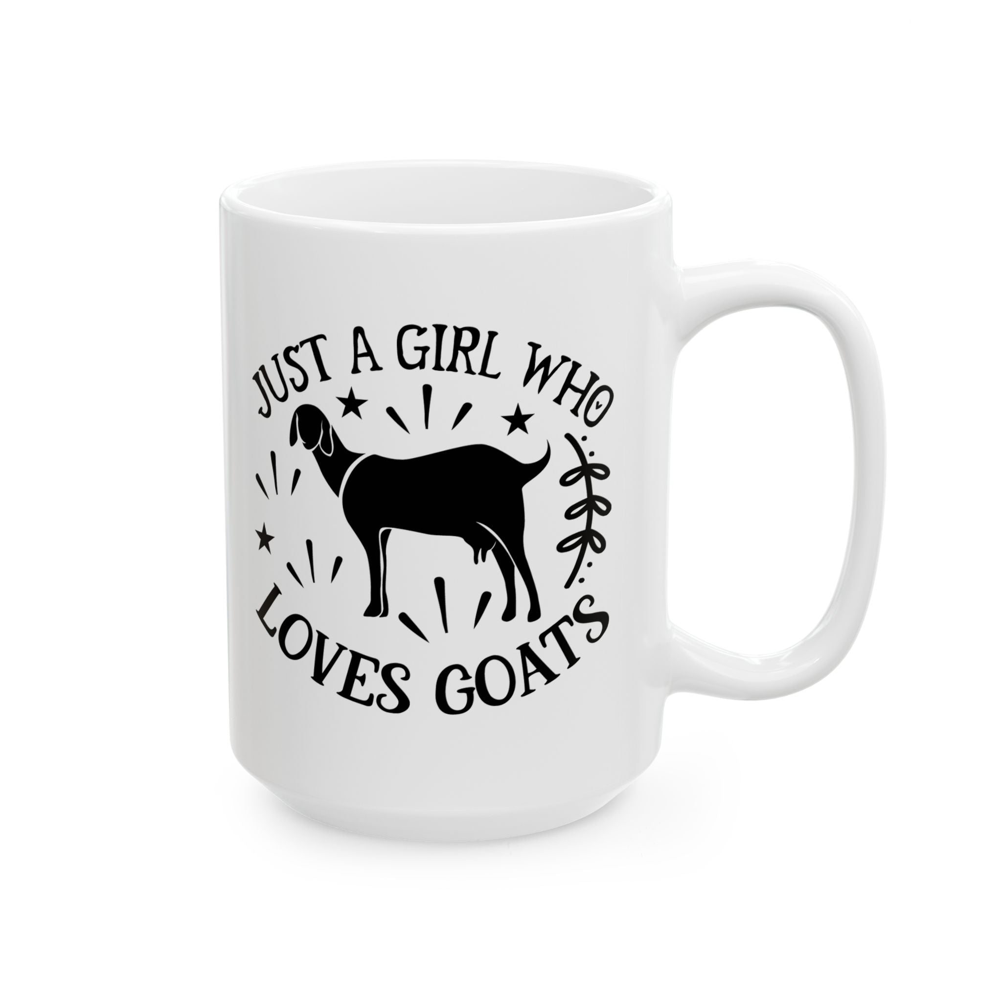 Just a Girl Who Loves Goats Mug | Farmhouse Goat Lover Coffee Cup | Homestead Ceramic Mug