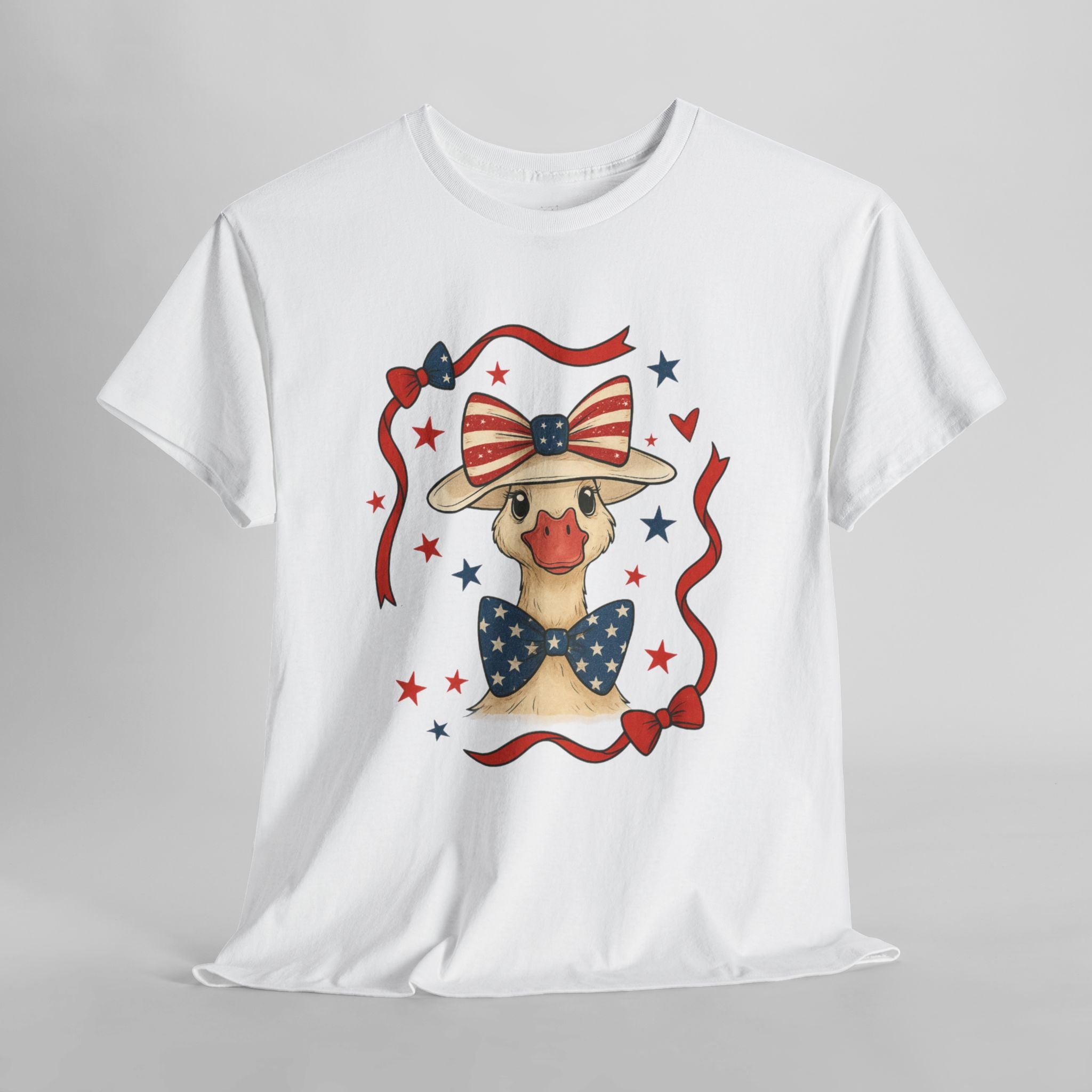 4th of July Goose T-Shirt | Patriotic Farm Goose Graphic Tee | Americana Country Shirt | Red White Blue Farm Animal Shirt | Homestead Summer Apparel