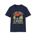 “I Like Goats & Maybe Like 3 People” Vintage Goat Lover Unisex Softstyle T-Shirt | Funny Farm Life Tee