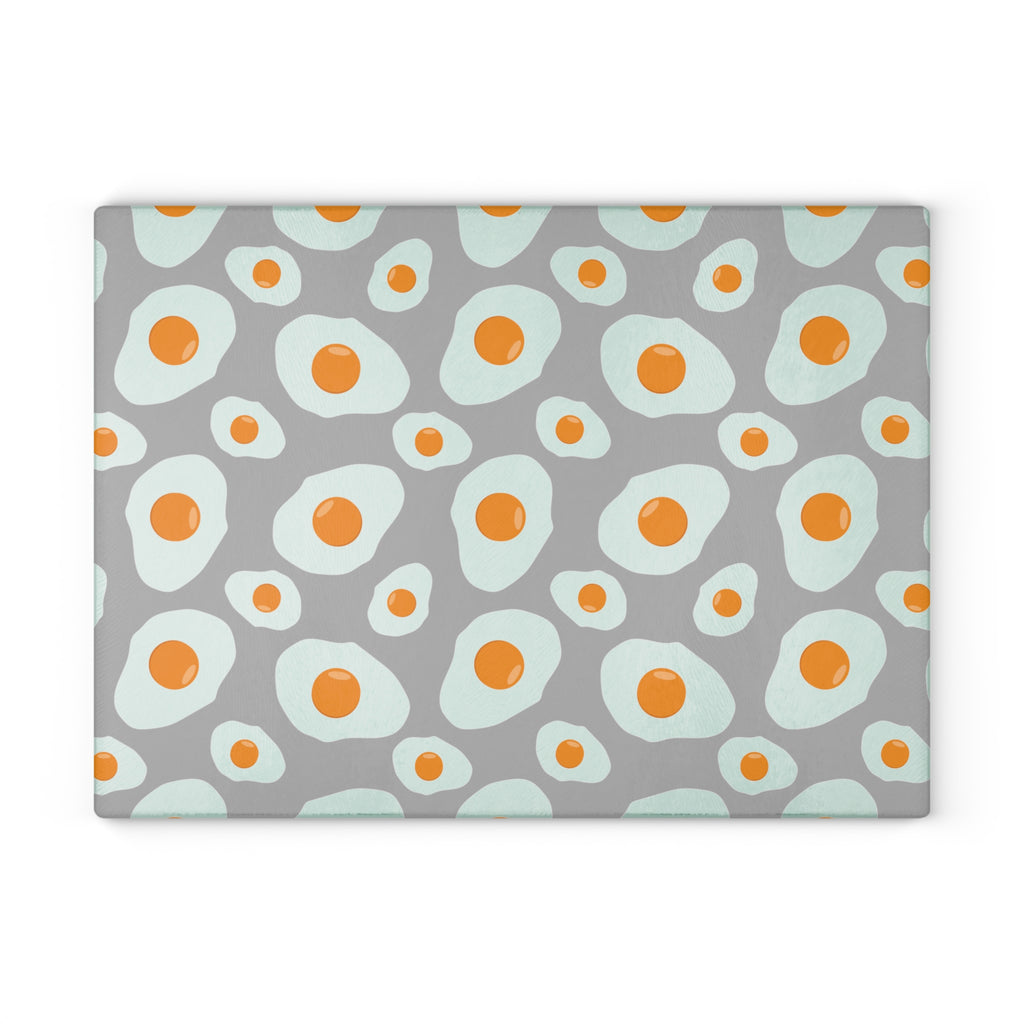 Funny Egg Glass Cutting Board | Farmhouse Kitchen Decor | Fried Egg Pattern Tempered Glass Cutting Board | Gumpert Homestead