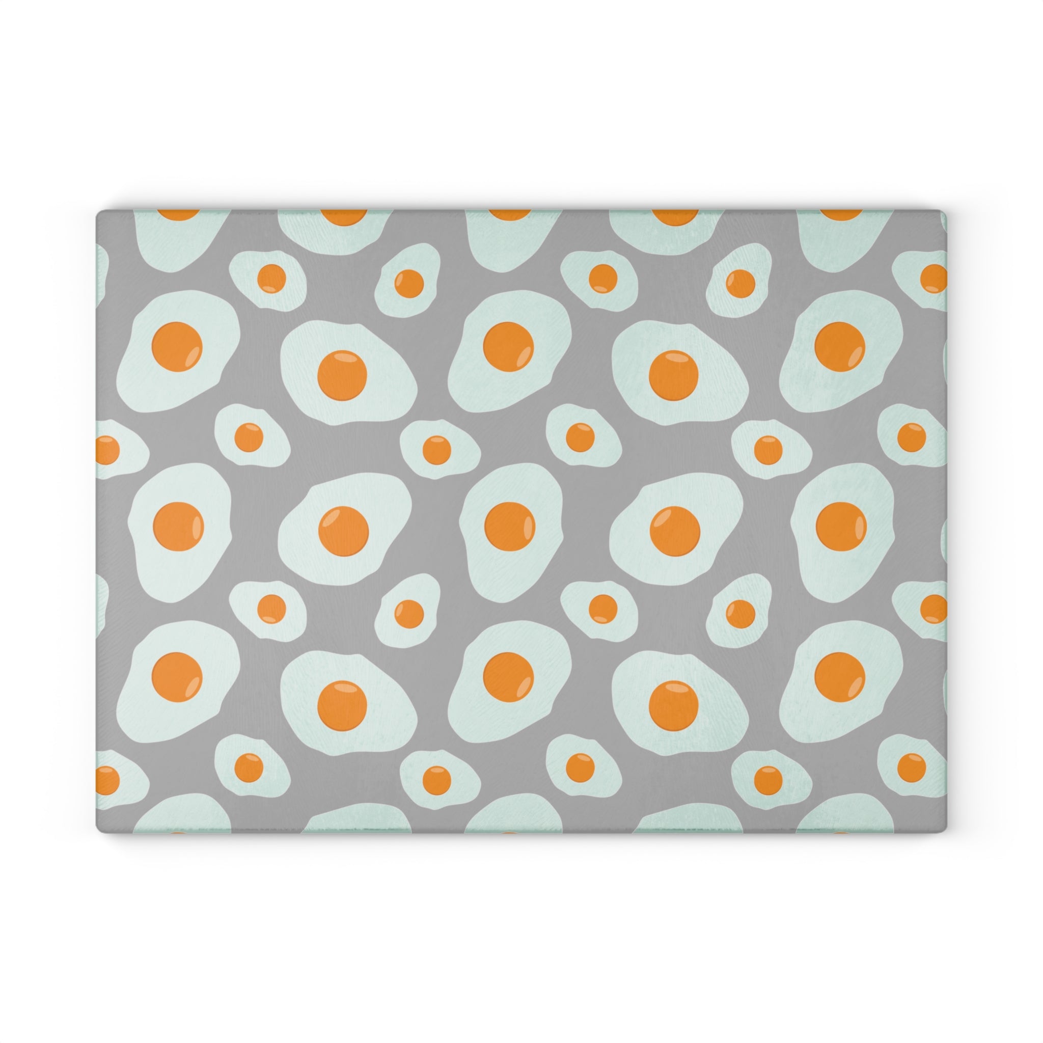Funny Egg Glass Cutting Board | Farmhouse Kitchen Decor | Fried Egg Pattern Tempered Glass Cutting Board | Gumpert Homestead