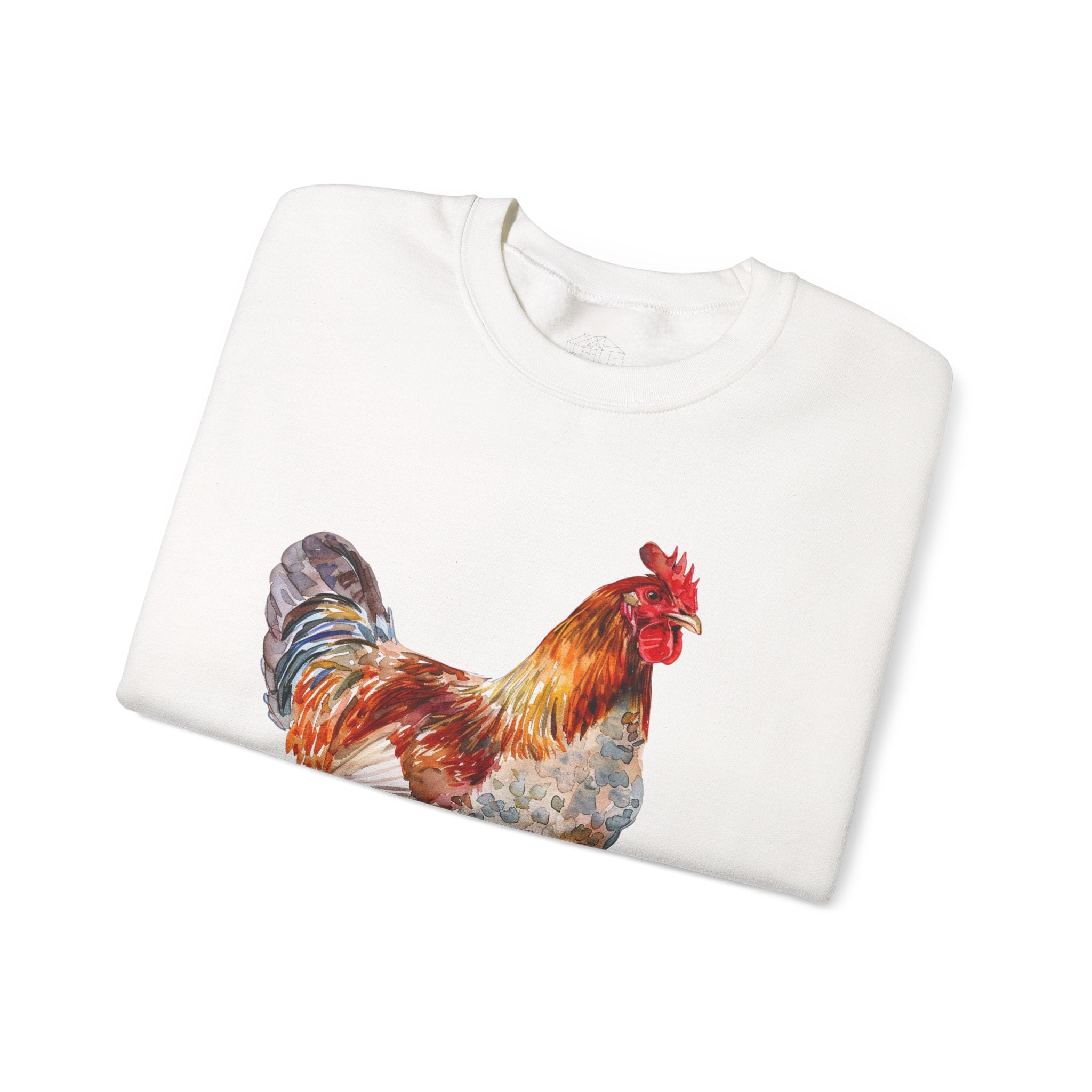 Easter Egger Rooster Sweatshirt – Farmhouse Chicken Crewneck, Colorful Ameraucana-Style Rooster Pullover, Homestead Apparel