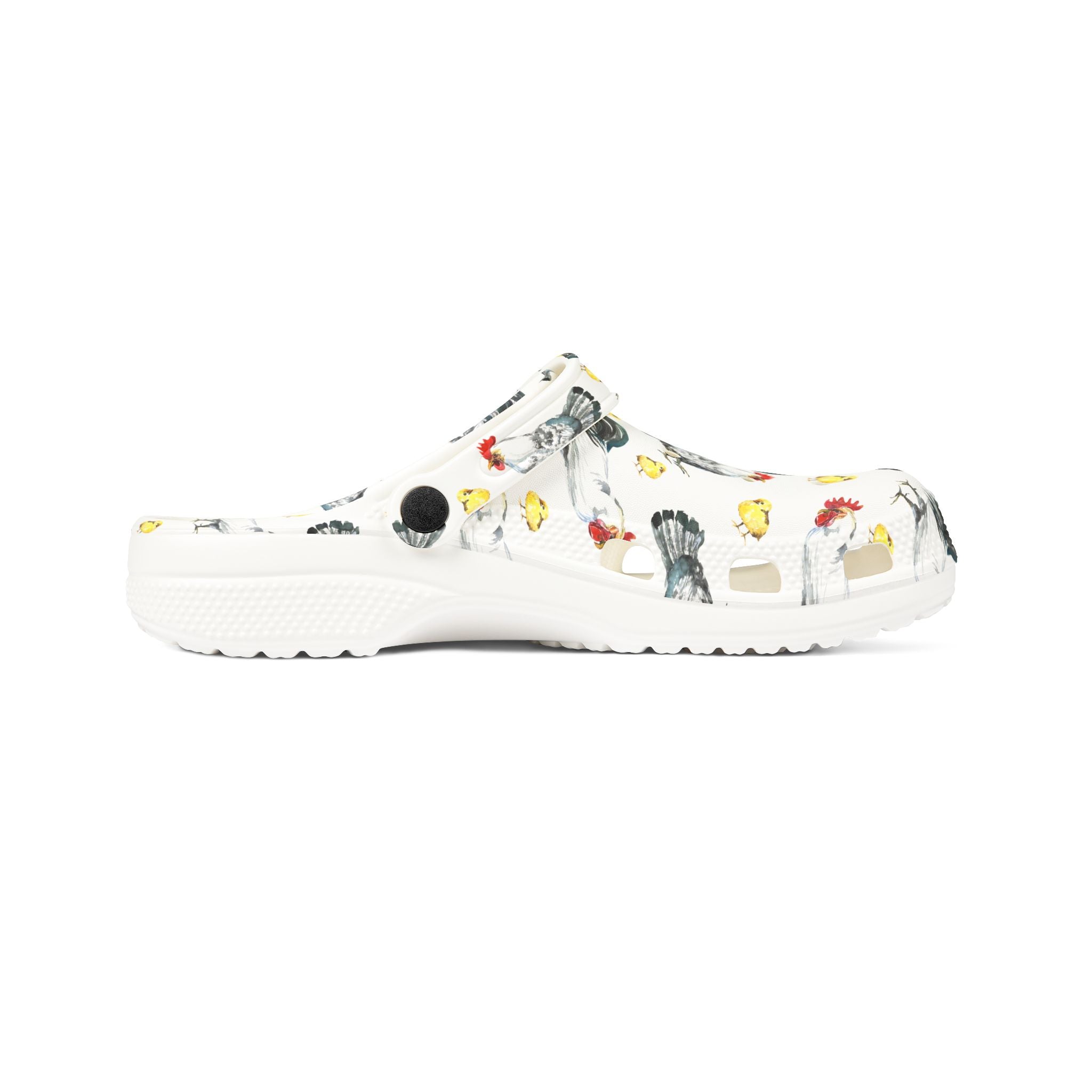 Chicken Flock Family Print EVA Clogs – Farm Life Chicken Shoes, Backyard Chicken Slip-On, Homestead Comfort Clogs