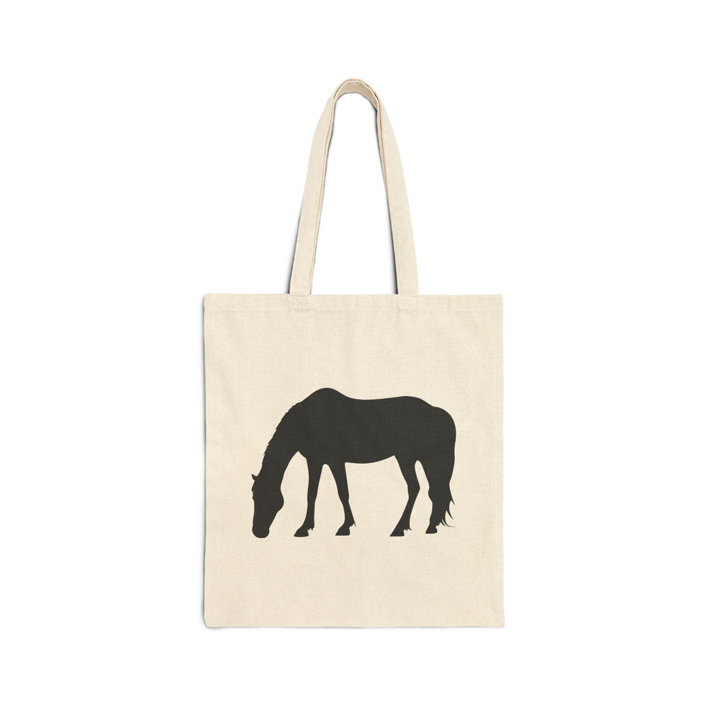 Horse Silhouette Canvas Tote Bag | Equestrian Farm Tote | Minimalist Horse Lover Market Bag | Rustic Farmhouse Country Tote