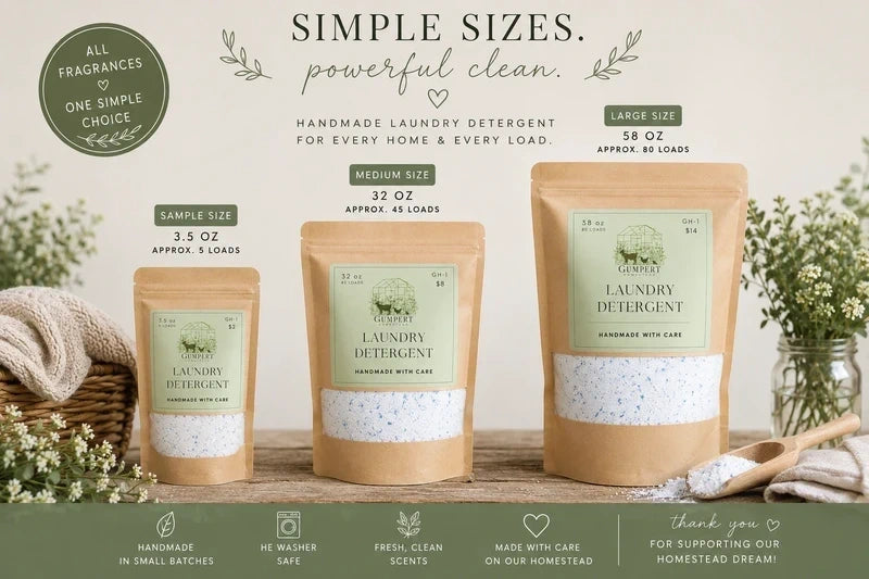 Lemon Pound Cake Laundry Detergent | Farmhouse Handmade Powder Soap | HE Safe | Natural Fresh Citrus Vanilla Scent | Gumpert Homestead