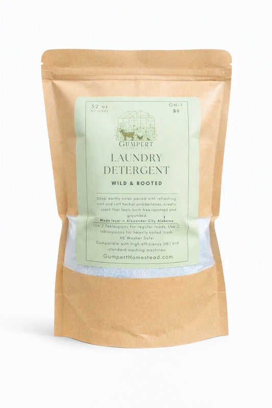 Wild & Rooted Handmade Laundry Detergent | Earthy Botanical Laundry Powder HE Washer Safe | Available in 3 Sizes