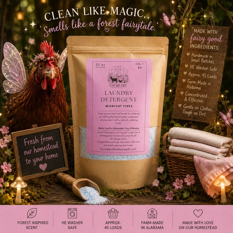 Midnight Pines Handmade Laundry Detergent | Farm-Made Laundry Powder | HE Washer Safe | Available in 3 Sizes