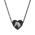 Horse Head Heart Necklace | Equestrian Horse Lover Jewelry | Engraved Stainless Steel Heart Pendant | Cowgirl Ranch Horse Gift