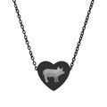 Pig Heart Necklace – Farm Pig Jewelry, Pig Lover Gift, Homestead Necklace, Mini Pig Pendant, Farm Animal Jewelry, Stainless Steel Engraved Heart Necklace