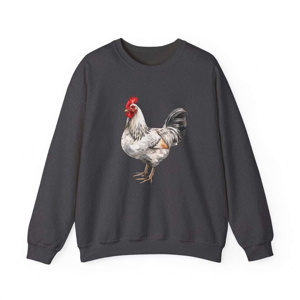 Light Sussex Rooster Sweatshirt – Farmhouse Chicken Crewneck, Heritage Sussex Rooster Pullover, Homestead Apparel